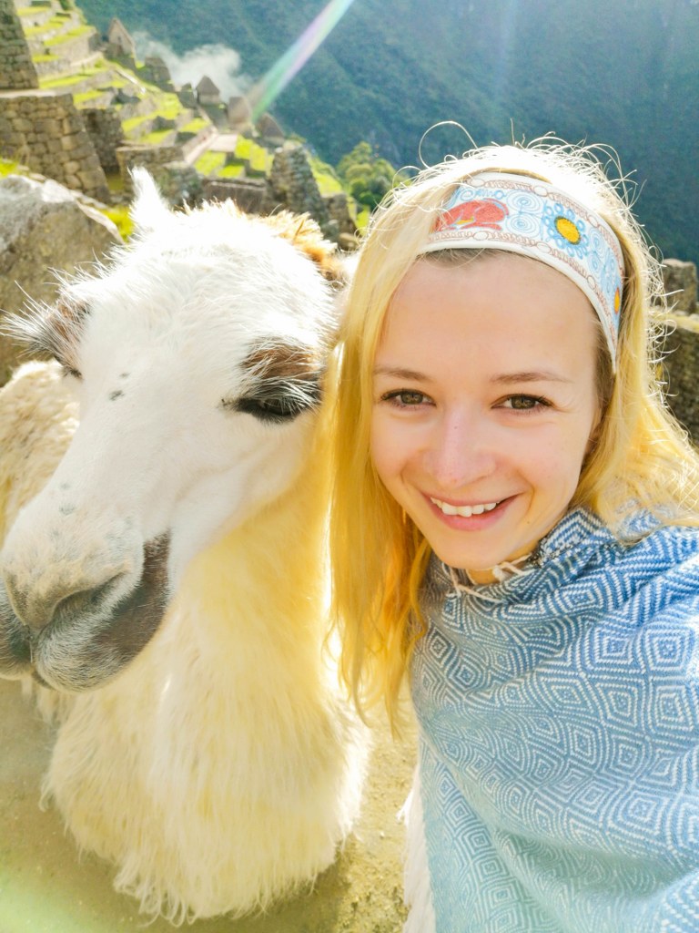a_blonde_girl_huging_white_alpaca