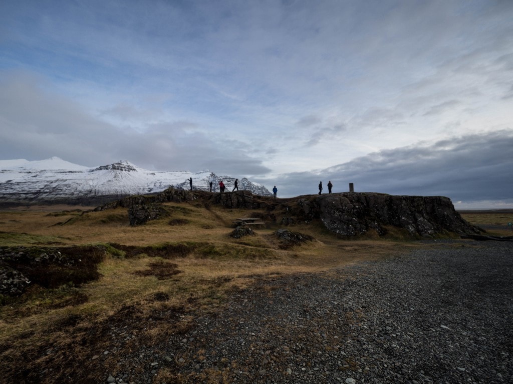 group of little people in icelandic scenery
